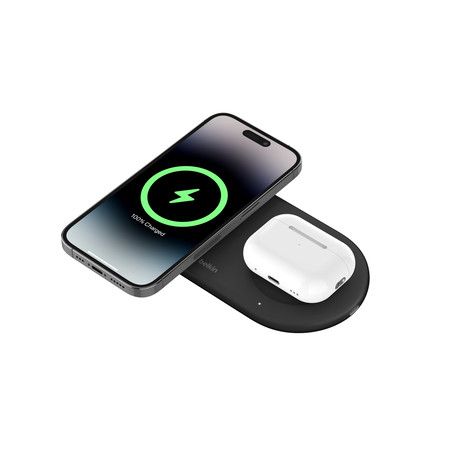 Belkin 2-in-1 Wireless Magnetic Charging Station with Qi2 (15W) | WIZ021vfBK