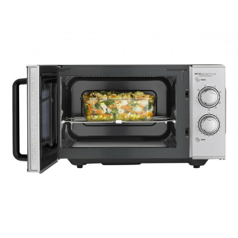 Caso | Ceramic Microwave Oven with Grill | MG 25 Ecostyle | Free standing | 25 L | 900 W | Grill | Silver