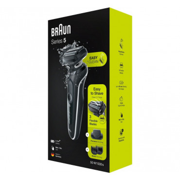 Braun | Shaver | 51-W1500s | Operating time (max) 50 min | Wet & Dry | Black/White