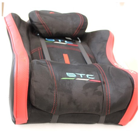 SALE OUT. ONEX STC Alcantara L Series Gaming Chair - Black/Red, UNPACKED, USED, DENT ON SIDE, SCRATCHES, MISSING KEY AND SMOLL S