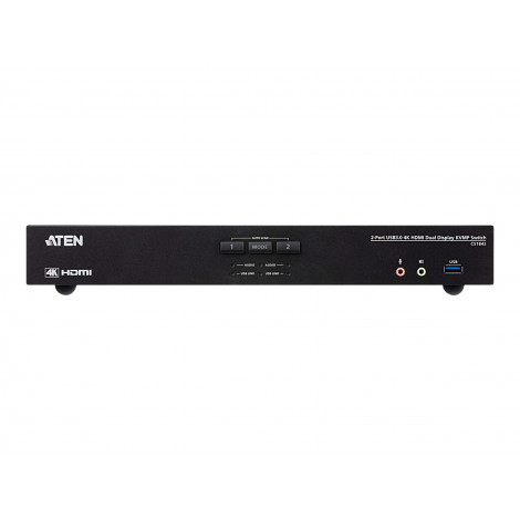 Aten CS1842-AT-G 2-Port True 4K HDMI Dual-View KVM Switch with Audio & USB 3.0 Hub | Aten