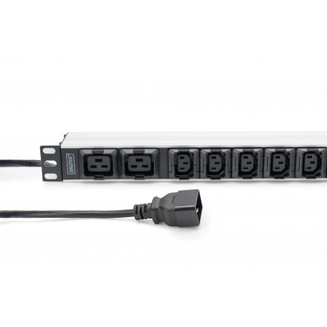 Socket Strip with Aluminum Profile, 10-way, IEC C20 plug | DN-95427 | Sockets quantity 7