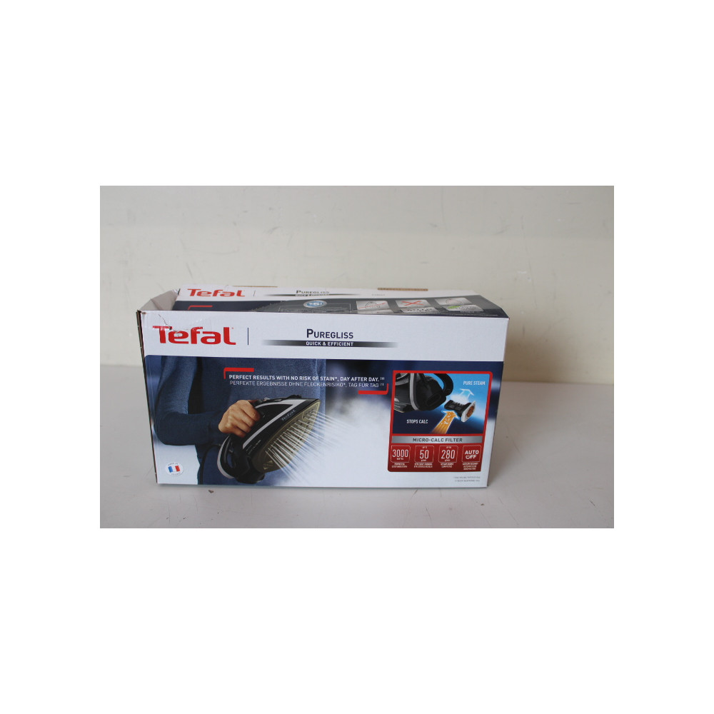 SALE OUT. Tefal FV8062 Puregliss Iron , Black/Grey | FV8062 Puregliss | Steam Iron | 3000 W | Water tank capacity 0.27 ml | Cont