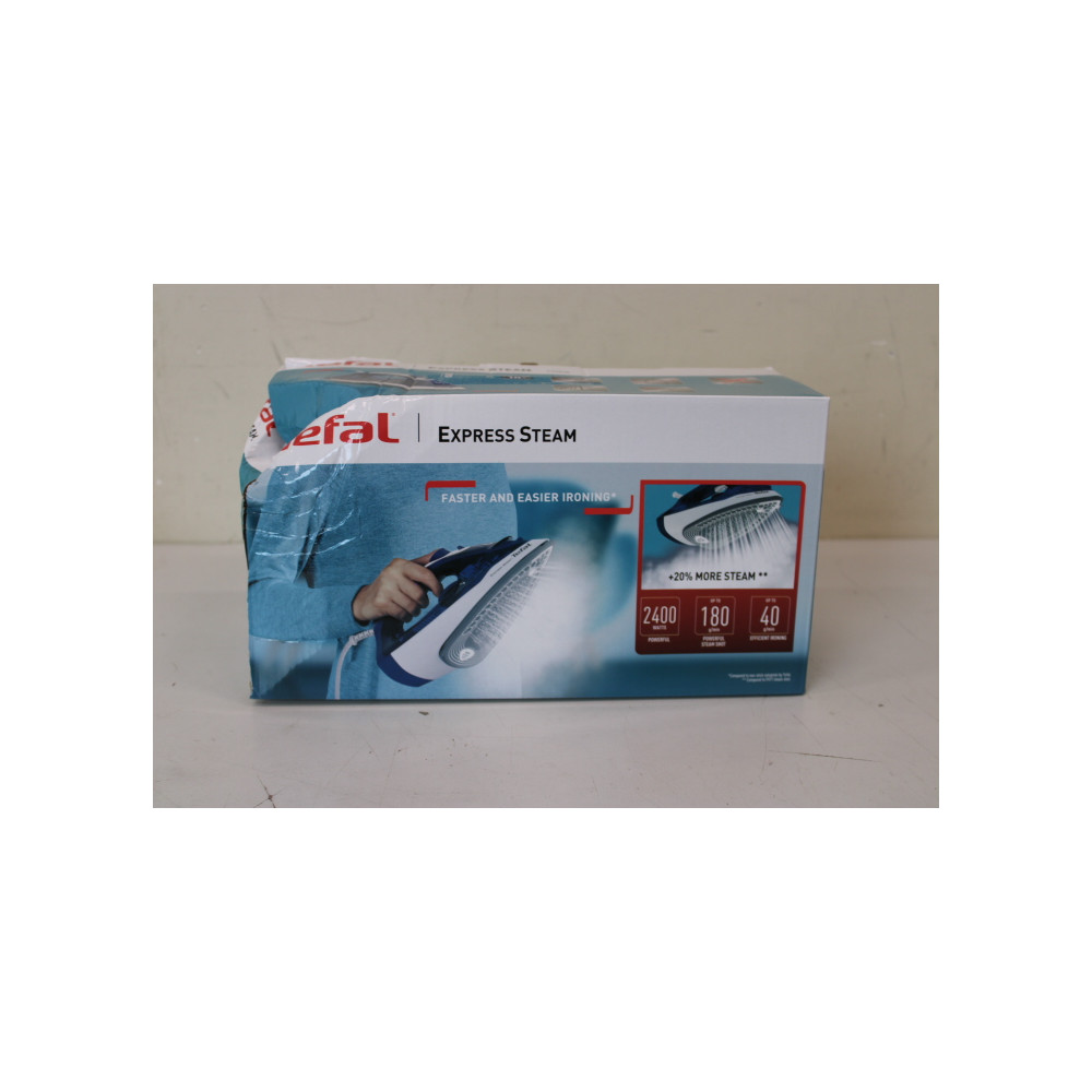 SALE OUT. TEFAL FV2838E0 Steam Iron, Water Tank 0.27 L, Countinuous Steam 40 g/min, Blue/White | FV2838E0 | Steam Iron | 2400 W 