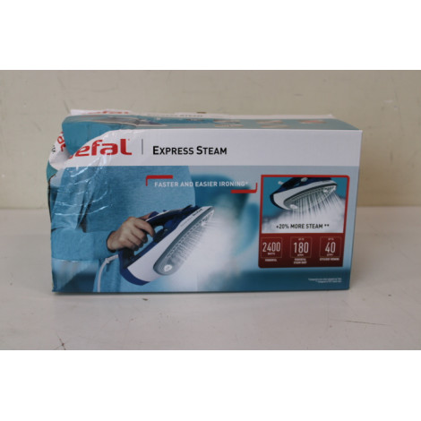 SALE OUT. TEFAL FV2838E0 Steam Iron, Water Tank 0.27 L, Countinuous Steam 40 g/min, Blue/White | FV2838E0 | Steam Iron | 2400 W 