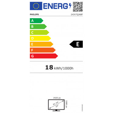 Philips | 243V7QJABF/00 | 23.8 " | IPS | FHD | 16:9 | 60 Hz | 5 ms | Warranty 24 month(s) | 1920 x 1080 | LCD pixels | 250 cd/m 