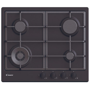 Candy CHG6BFB4WB Hob, Gas, Width 59,5 cm, 4 cooking zones, Mechanic control, Black