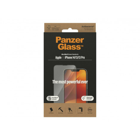 PanzerGlass | Screen protector | Apple | iPhone 14/13/13 Pro | Tempered Glass | Transparent | Fingerprint resistant Diamond stre