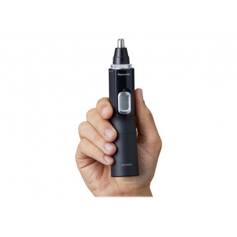 Panasonic ERGN300K503 Wet/Dry Nose & Ear Hair Trimmer with Vortex Cleaning System, Grey