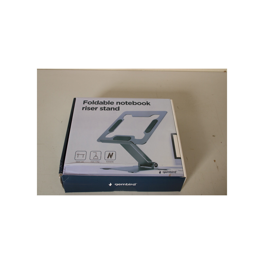 SALE OUT. Gembird NBS-D1-03 foldable notebook riser stand, silver, DAMAGED PACKAGING | Gembird DAMAGED PACKAGING