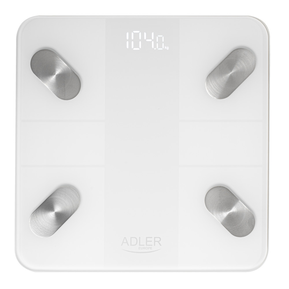 Adler Smart Bathroom Scale | AD 8186w | Maximum weight (capacity) 180 kg | Accuracy 100 g | Body Mass Index (BMI) measuring | Wh