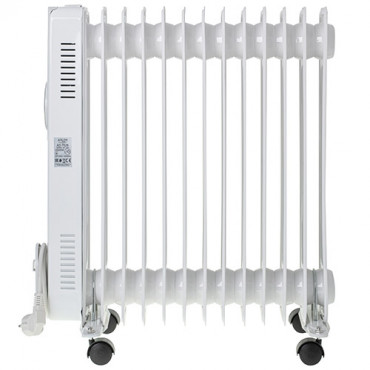 Adler AD 7826 Oil-filled LED Radiator with remote control 13 ribs, White