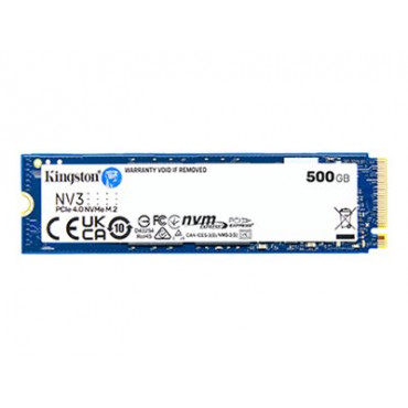 Kingston SSD | NV3 | 500 GB | SSD form factor M.2 2280 | Solid-state drive interface PCIe NVMe Gen 4.0 (x4) | Read speed 5000 MB