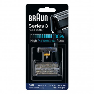 Braun | 31B | Foil and Cutter replacement pack | Black