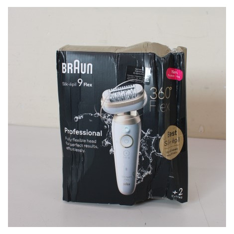 SALE OUT. Braun 9-011 3D Silk-epil 9 Flex Epilator, White/Gold | Braun Epilator | 9-011 3D Silk-epil 9 Flex | Operating time (ma