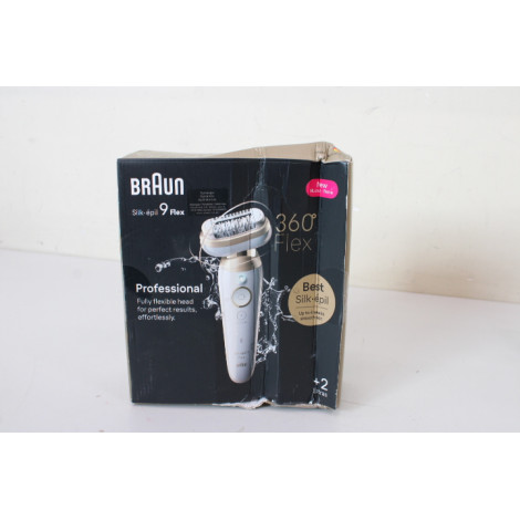 SALE OUT. Braun 9-011 3D Silk-epil 9 Flex Epilator, White/Gold | Braun Epilator | 9-011 3D Silk-epil 9 Flex | Operating time (ma