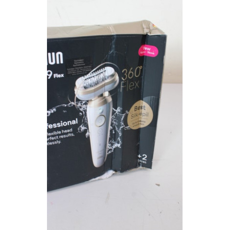 SALE OUT. Braun 9-011 3D Silk-epil 9 Flex Epilator, White/Gold | Braun Epilator | 9-011 3D Silk-epil 9 Flex | Operating time (ma