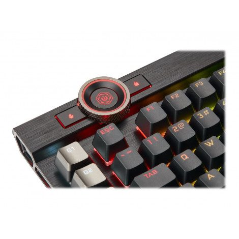 Keyboard | K100 RGB | Mechanical Gaming Keyboard | Wired | Nordic | Black | USB Type-A | CORSAIR OPX Optical-Mechanical