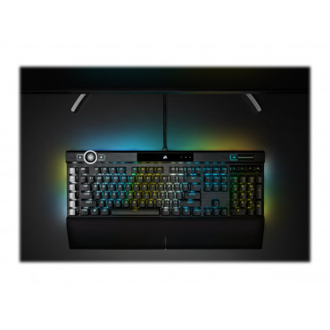 Keyboard | K100 RGB | Mechanical Gaming Keyboard | Wired | Nordic | Black | USB Type-A | CORSAIR OPX Optical-Mechanical