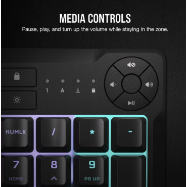 Keyboard | K55 CORE RGB | Gaming Keyboard | Wired | Nordic | Black | USB Type-A | Rubber Dome