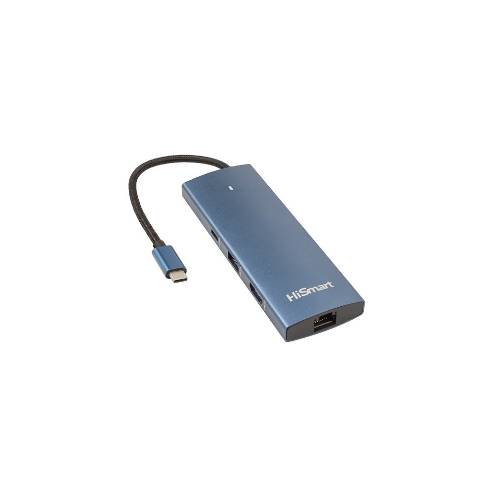 Adapteris USB Type-C - HDMI, LAN, 3x USB Type-A, 1x USB Type-C, PD100W, SD+TF