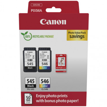 OEM kasečių komplektas Canon PG-545XL/CL-546XL + Fotopoierius