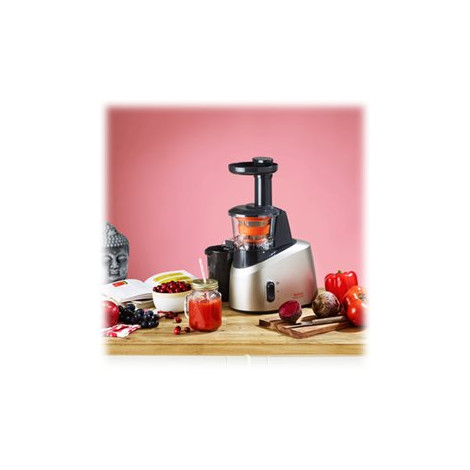 TEFAL | Slow Juicer | ZC255B38 | Type Electric | Silver/ black | 200 W | Extra large fruit input | Number of speeds 2 | 82 RPM