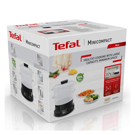 TEFAL | Food Steamer | VC139810 | Black | 800 W | Capacity 6 L | Number of baskets 2