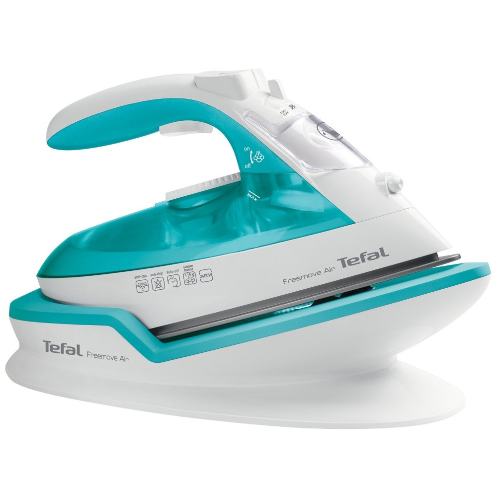 Tefal FV6520E0 Freemove Air Wireless Steam Iron, Water tank 0.25l, Continuous Steam 25g, 2400W, 115g Steam Boost, Cordless techn