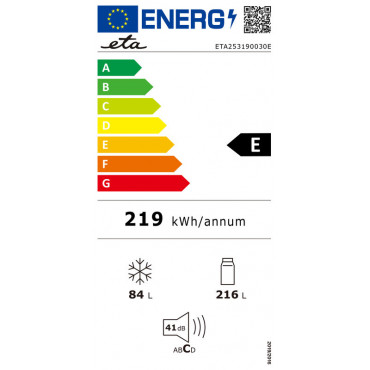 ETA | Refrigerator | ETA253190030E Storio retro | Energy efficiency class E | Free standing | Combi | Height 192 cm | Fridge net