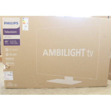 Philips | 4K UHD OLED Smart TV with Ambilight | 48OLED818/12 | 48" (121cm) | Smart TV | Google TV | 4K UHD OLED | DAMAGED PACKAG