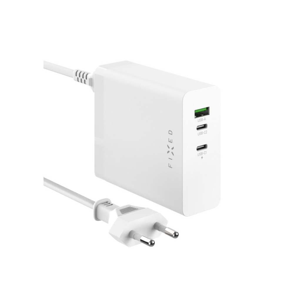 Fixed Charging Station 2xUSB-C/1xUSB, GaN, PD 3.1 support, 140W | FIXCG140-2C1A-WH