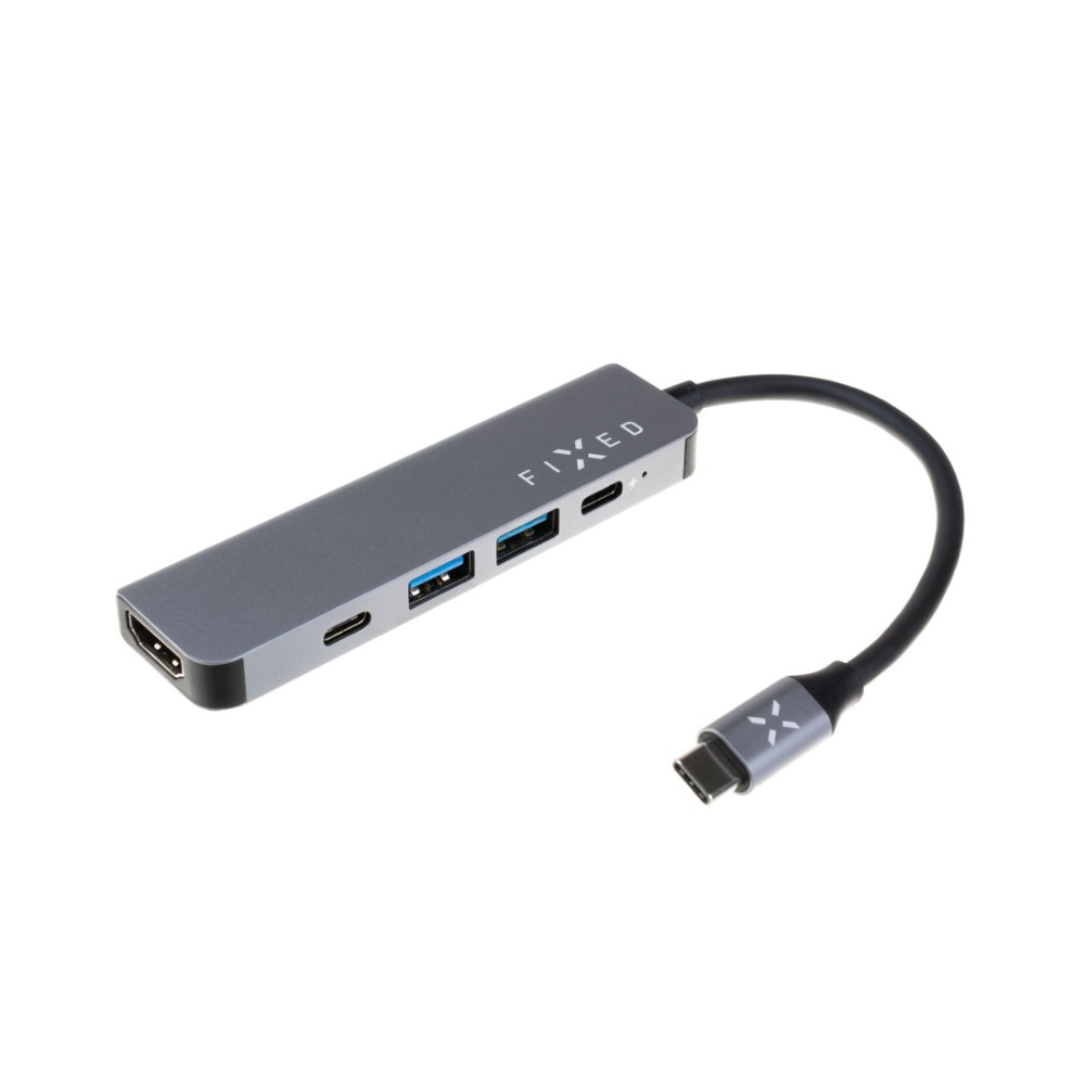 Fixed | 5-port USB-C HUB Mini for laptops and tablets | FIXHU-MN-GR | Gray