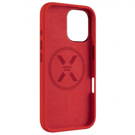 Fixed MagFlow | Back cover | Apple | iPhone 16 | Liquid silicon | Red