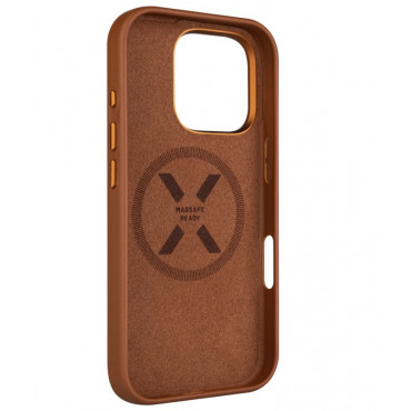 Fixed MagLeather | Back cover | Apple | iPhone 16 Pro | Leather | Brown