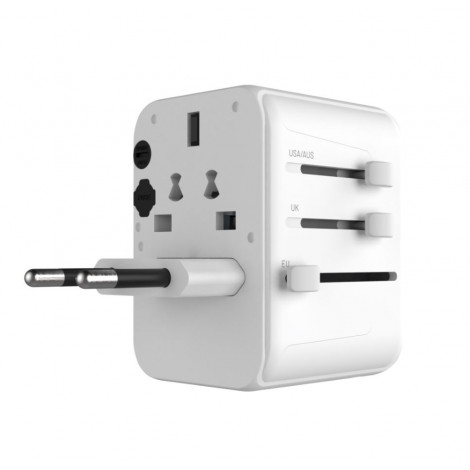 Fixed | Voyager World Adapter | FIXCT30-1C2A-WH | USB-A/USB-C | Travel Adapter