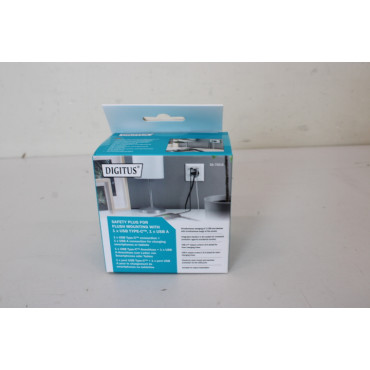 SALE OUT. DIGITUS Safety Plug for Flush Mounting with 1 x USB Type-C, 1 x USB A | Digitus | Safety Plug for Flush Mounting with 