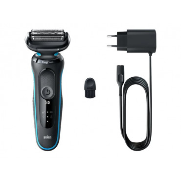 Braun | Shaver | 51-M1000S | Operating time (max) 50 min | Wet & Dry | Lithium Ion | Black/Blue