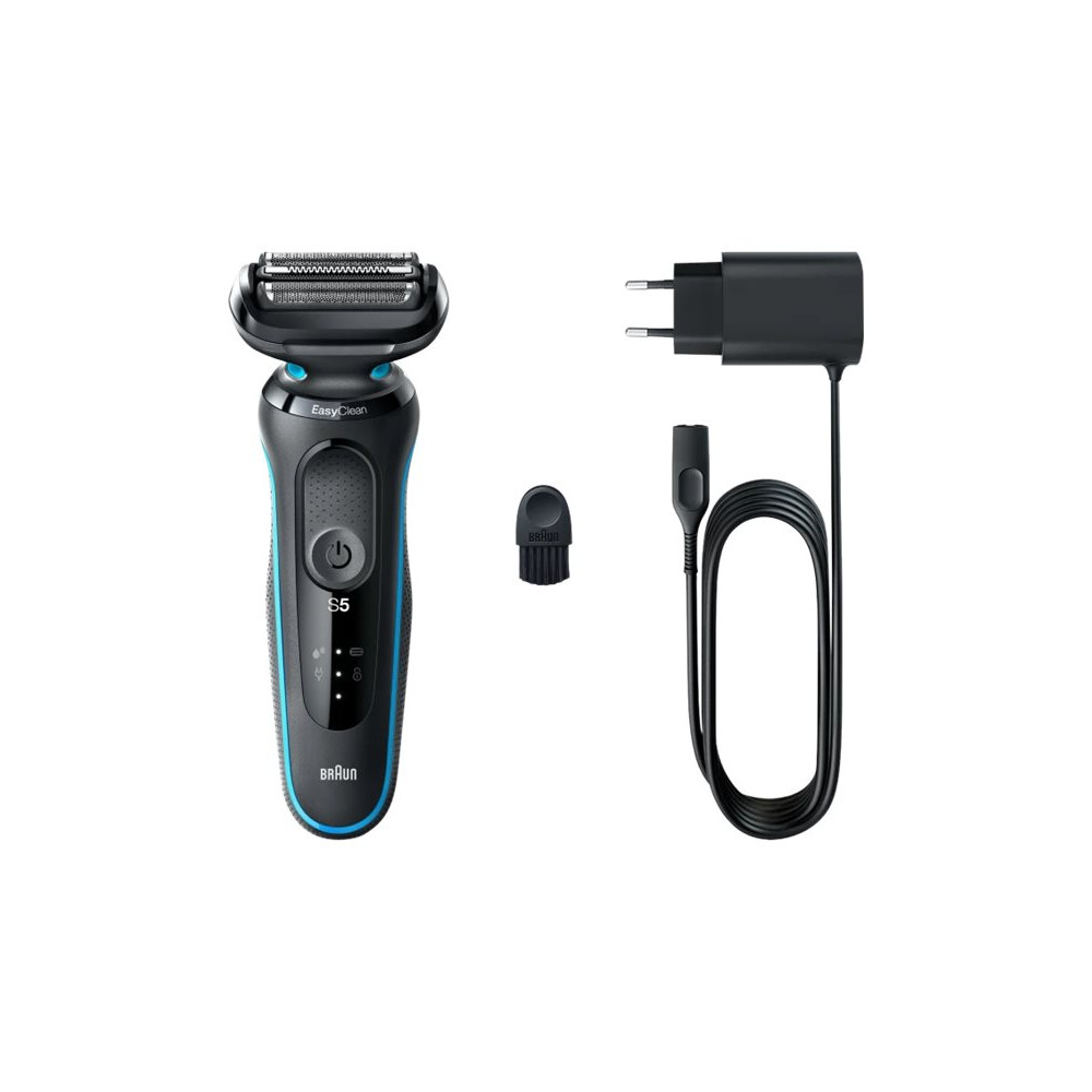 Braun | Shaver | 51-M1000S | Operating time (max) 50 min | Wet & Dry | Lithium Ion | Black/Blue