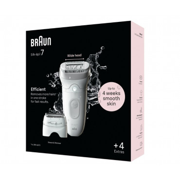 Braun Epilator | SE7-041 Silk épil 7 | Number of power levels 2 | Wet & Dry | White/Silver