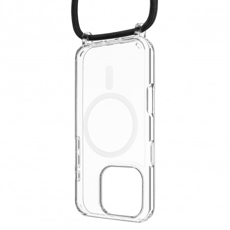 Fixed | MagPure Neck | Back Cover with Lanyard | Apple | iPhone 16 Pro Max | TPU | Clear, Black