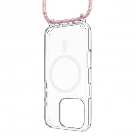 Fixed | MagPure Neck | Back Cover with Lanyard | Apple | iPhone 16 Pro Max | TPU | Clear, Pink