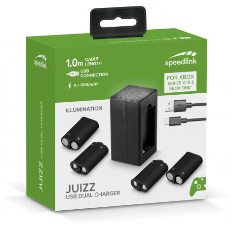 Speedlink JUIZZ USB Dual Charger for Xbox Series X-S, Black | Speedlink