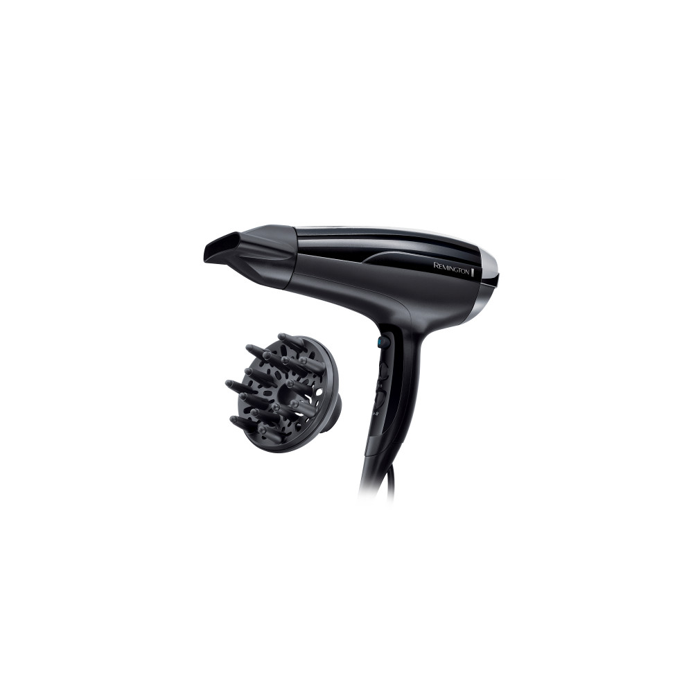 Remington Hair Dryer | D5215 Pro-Air Shine | 2300 W | Number of temperature settings 3 | Ionic function | Diffuser nozzle | Blac