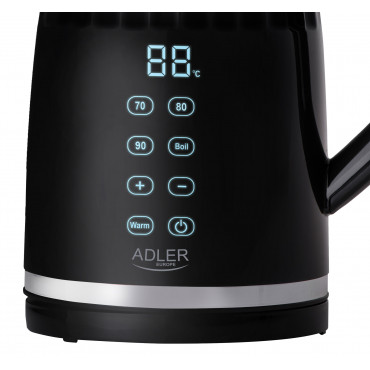 Adler Kettle with LED display | AD 1350 | Electric | 2200 W | 1.7 L | Stainless Steel | 360 rotational base | Black