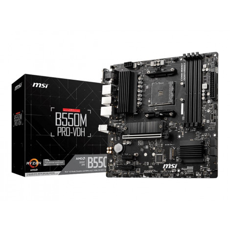 MSI | B550M PRO-VDH | Processor family AMD | Processor socket AM4 | DDR4 | Memory slots 4 | Number of SATA connectors 4 | Chipse