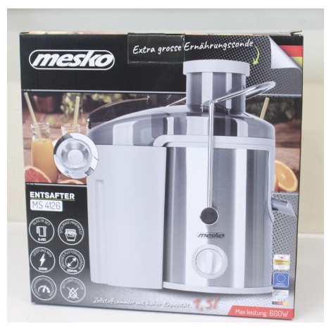 SALE OUT. | Mesko | Juicer | MS 4126 | Type Automatic juicer | Stainless steel | 600 W | Extra large fruit input | Number of spe