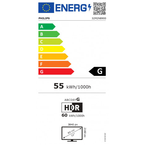 Philips 32M2N8900/00 | 32 " | OLED | 16:9 | 240 Hz | 0.03 ms | 3840 x 2160 pixels | 250 cd/m | HDMI ports quantity 2 | White