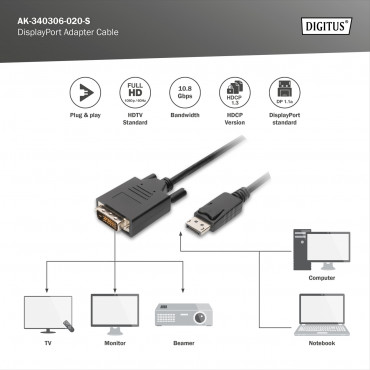 Digitus DisplayPort Adapter Cable | AK-340306-020-S