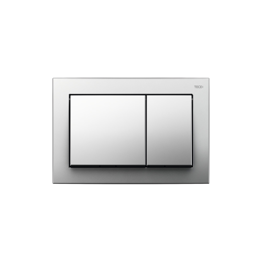 TECEbase toilet flush plate for dual-flush system, Bright Chrome